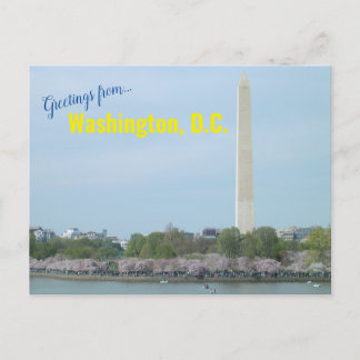 Postcard - Washington Monument and Cherry Blossoms Postkarte