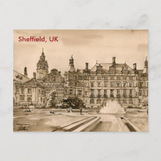 Postcard - Watercolor - Sheffield, Vereinigtes Kön Postkarte