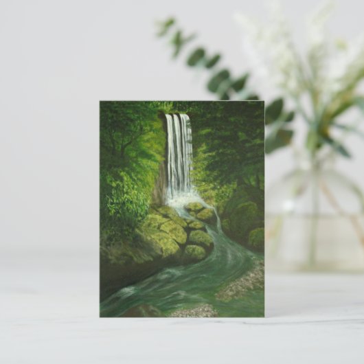 Postcard Waterfall Neuseeland Postkarte (Stehend Vorderseite)