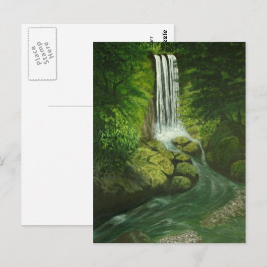 Postcard Waterfall Neuseeland Postkarte (Vorne/Hinten)