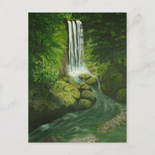 Postcard Waterfall Neuseeland Postkarte