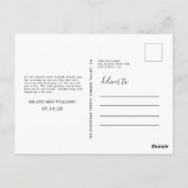 Postcard Wedding danke + Foto der Schrift Postkarte (Rückseite)