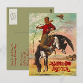 POSTCARD WESTERN BRONC HORSE & THE RAINBOW RIDER POSTKARTE (Vorne/Hinten)
