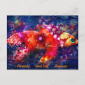 Postcard - Whimsical Abstrakt Goldfish Symbolismus Postkarte (Vorderseite)