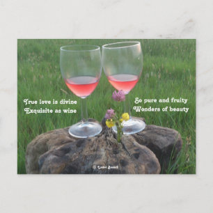 Postcard Wine Gedicht von Ladee Basset Postkarte