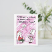 Postcard with animated funny church sayings postkarte (Stehend Vorderseite)