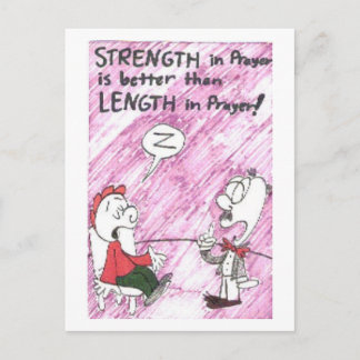 Postcard with animated funny church sayings postkarte