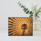 Postcard with Cool Vintage Microphone Postkarte (Stehend Vorderseite)