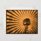 Postcard with Cool Vintage Microphone Postkarte (Vorne/Hinten)