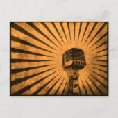 Postcard with Cool Vintage Microphone Postkarte (Vorderseite)