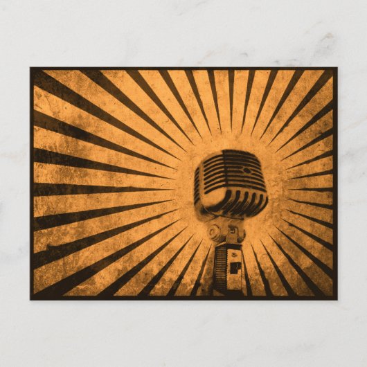 Postcard with Cool Vintage Microphone Postkarte (Vorderseite)