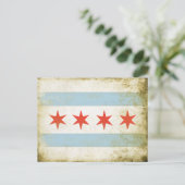 Postcard with Distressed Chicago Flag Print Postkarte (Stehend Vorderseite)