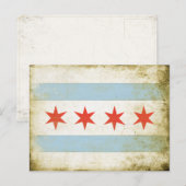 Postcard with Distressed Chicago Flag Print Postkarte (Vorne/Hinten)