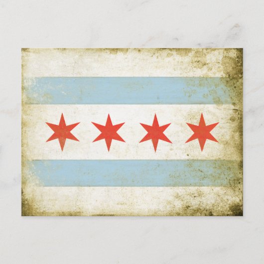 Postcard with Distressed Chicago Flag Print Postkarte (Vorderseite)