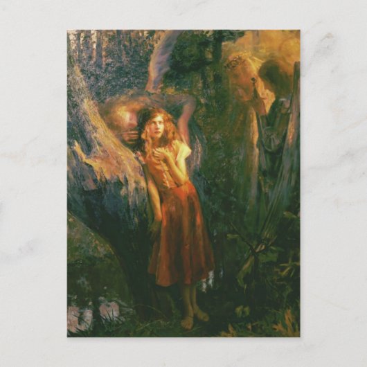 Postcard With Gaston Bussiere Painting Postkarte (Vorderseite)