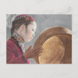 Postcard with my pastel of Afghan Girl Postkarte