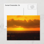 postcard with sunset oceanside, postkarte (Vorne/Hinten)