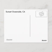 postcard with sunset oceanside, postkarte (Rückseite)