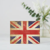 Postcard with Vintage Great Britain Flag Postkarte (Stehend Vorderseite)