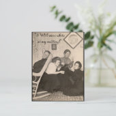 Postcard with Vintage Humor Postkarte (Stehend Vorderseite)