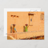Postcard Women in Sari Clothing, Indien Postkarte (Vorne/Hinten)