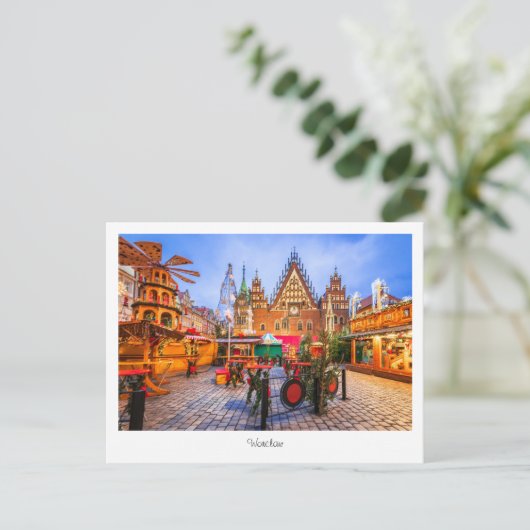 Postcard Worclaw night szene, Polen Postkarte (Stehend Vorderseite)