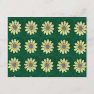 Postcard - Yellow Daisy Afghan Pattern Postkarte