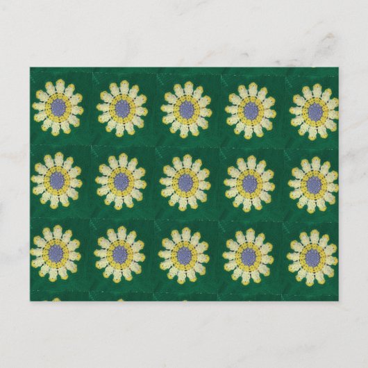 Postcard - Yellow Daisy Afghan Pattern Postkarte (Vorderseite)