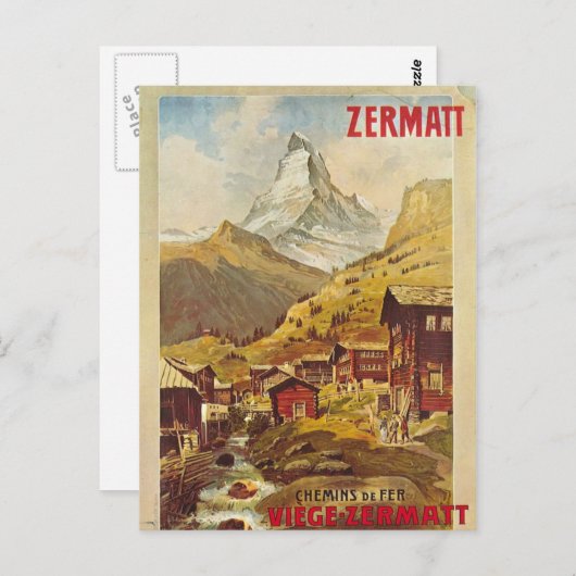 Postcard Zermatt Schweiz Gornergratbahn Postkarte (Vorne/Hinten)