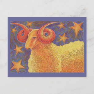 Postcard Zodiac Aries Postkarte
