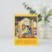PostcardART. GLÜCKLICHES CHANUKKA Feiertagspostkarte (Stehend Vorderseite)