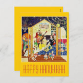 PostcardART. GLÜCKLICHES CHANUKKA Feiertagspostkarte (Vorne/Hinten)