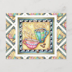 POSTCARDS - COOLE BÄNDE! KAFFEE ART POSTKARTE