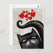 POSTCARDS DER SCHWARZEN CAT ART-LIEBE POSTKARTE (Vorne/Hinten)