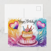 Postcards Happy Birthday Gateau 02 Postkarte (Vorne/Hinten)