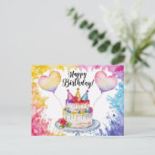 Postcards Happy Birthday Gateau Postkarte (Stehend Vorderseite)
