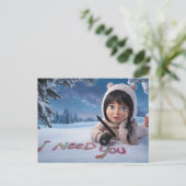 Postcards I Need You 07 Postkarte (Stehend Vorderseite)