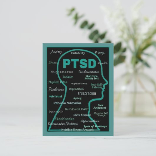 POSTCARDS - PTSD - Symptome Postkarte (Stehend Vorderseite)