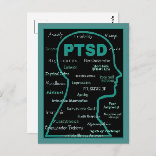POSTCARDS - PTSD - Symptome Postkarte (Vorne/Hinten)