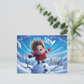 Postcards Snow Day 04 Postkarte (Stehend Vorderseite)