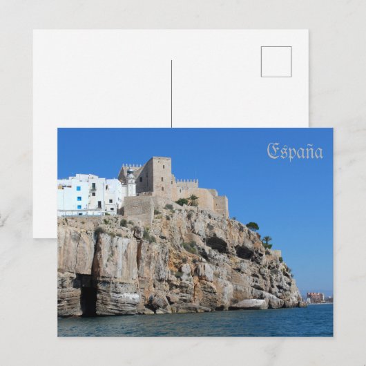 Postcastillo de Peñíscola en Castellón Postkarte (Vorne/Hinten)