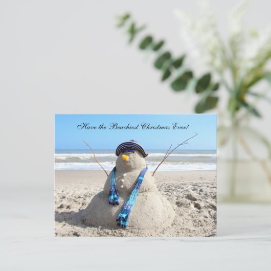 Postcross - Florida Snowman Weihnachten Postkarte (Stehend Vorderseite)