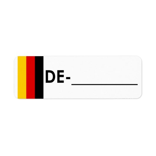 Postcross-ID-Label Deutschland "Flag Style" (Vorne)