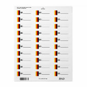 Postcross-ID-Label Deutschland "Flag Style" (Vorne)