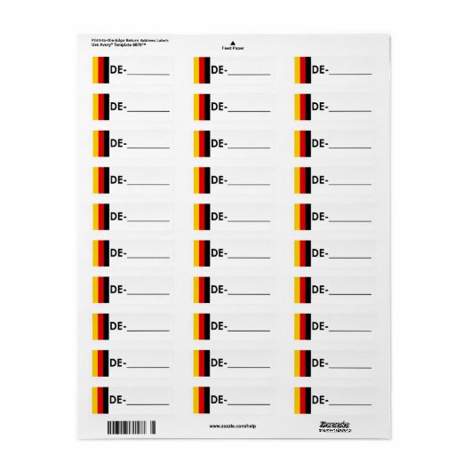 Postcross-ID-Label Deutschland "Flag Style" (Vorne)