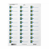 Postcross-ID Label Schweden "Flag Style" (Vorne)