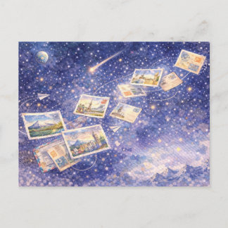 Postcrossing Cosmic Journey Postcard Feiertagspostkarte