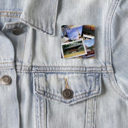 Postcrossing Fan badge Button (Beispiel)