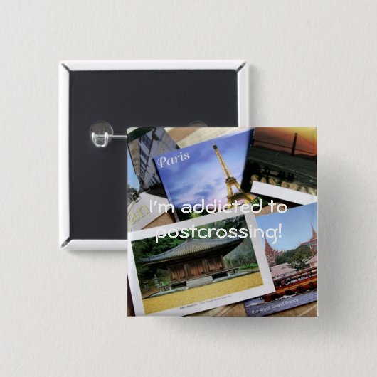 Postcrossing Fan badge Button (Vorne & Hinten)