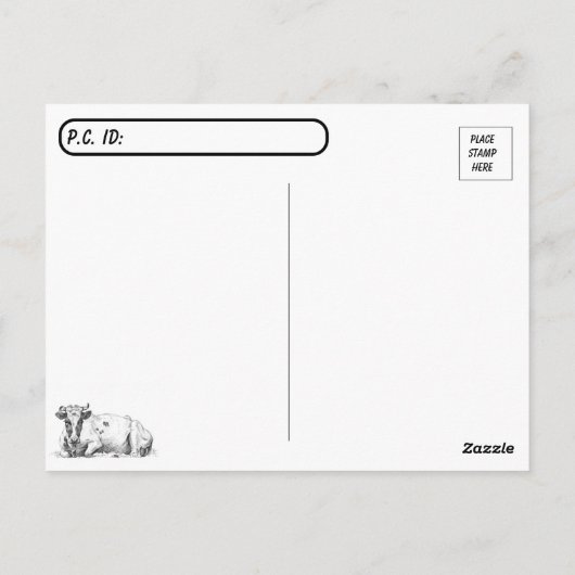 Postcrossing On the Ranch - Cows - Black and White Postkarte (Rückseite)
